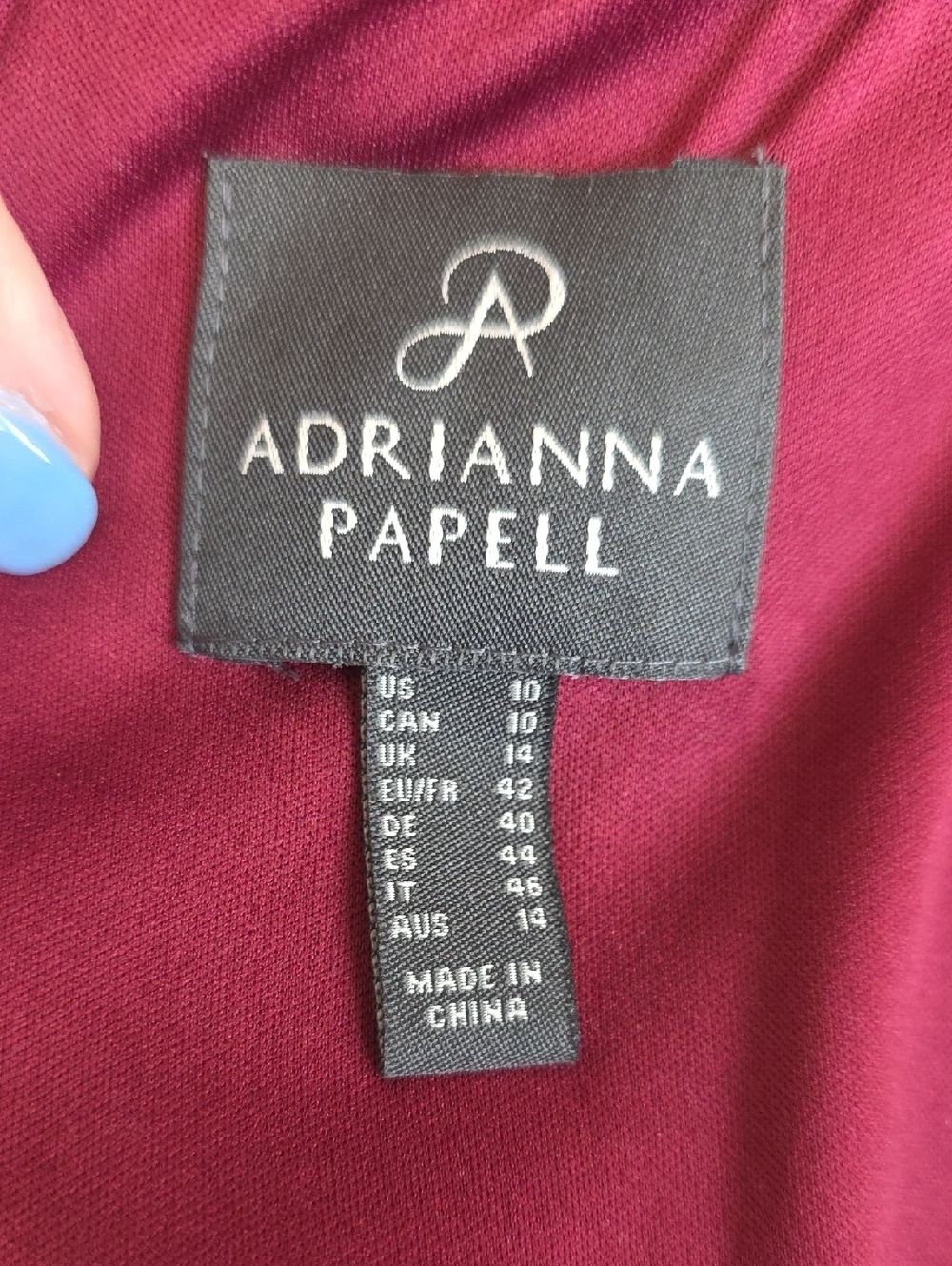 Adrianna Papell Women's Burgundy Wine Ruffle Hammered Satin Maxi Dress Size 10 - Picture 11 of 12